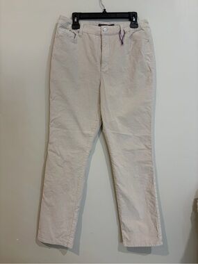 Gloria Vanderbilt Cream Straight-Leg Pants with Purple Label